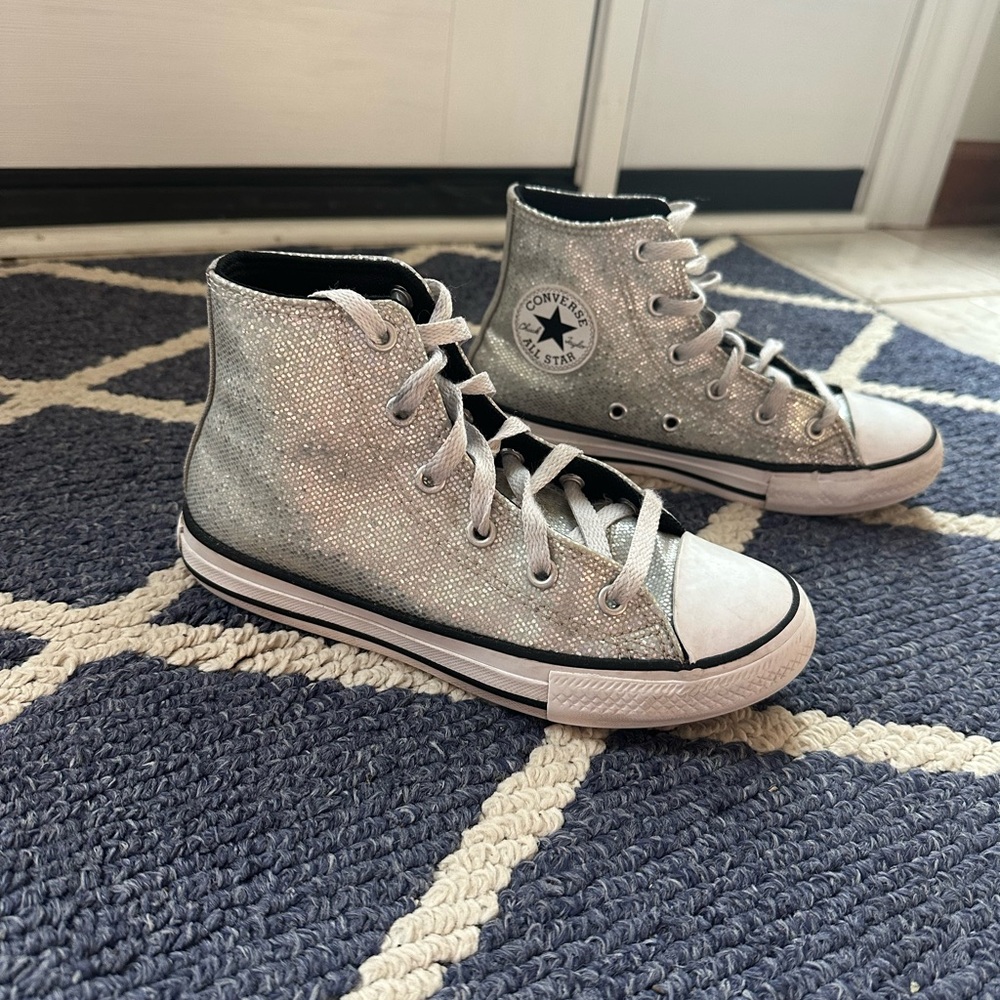Converse Kids Glittery Silver High-Tops